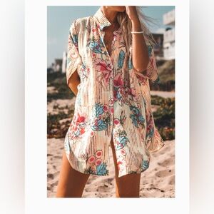 Cupshe Floral Button-up Cover-up